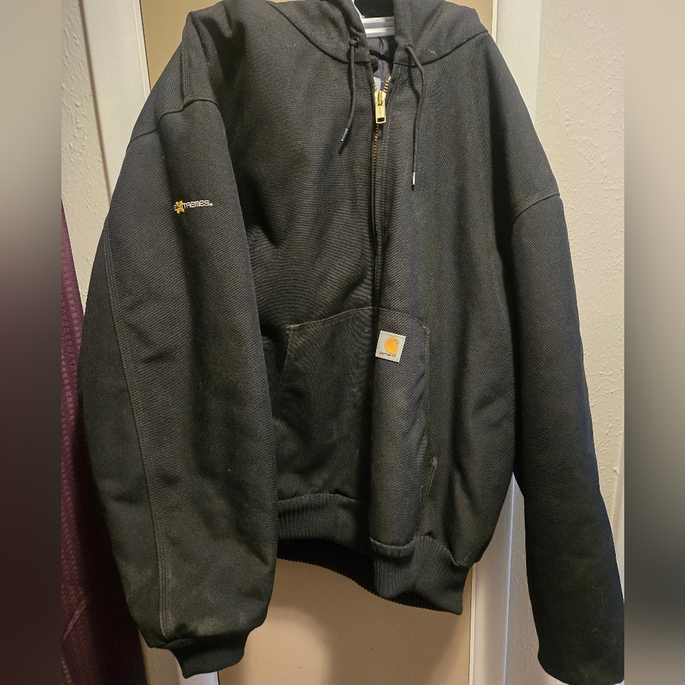 Carhartt 2XL Black Hooded Canvas Extremes Coat
